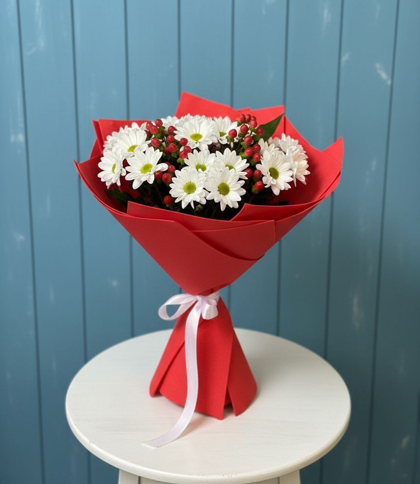 Букет цветов из: Хризантемы в Большеустьикинское