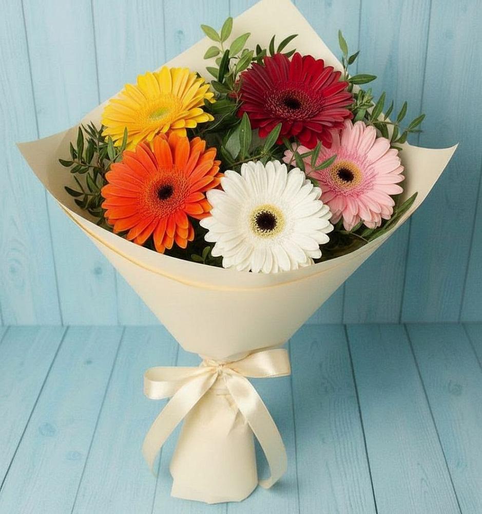 Букет цветов из: Герберы в Большеустьикинское