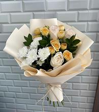 Букет цветов из:  Розы и Хризантемы в Большеустьикинское