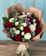 Букет цветов из:  Розы и Альстромерии в Большеустьикинское