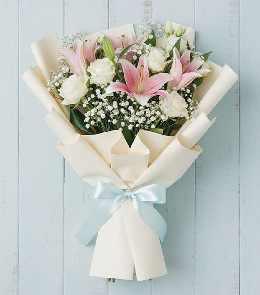 Букет цветов из: Лилии в Большеустьикинское