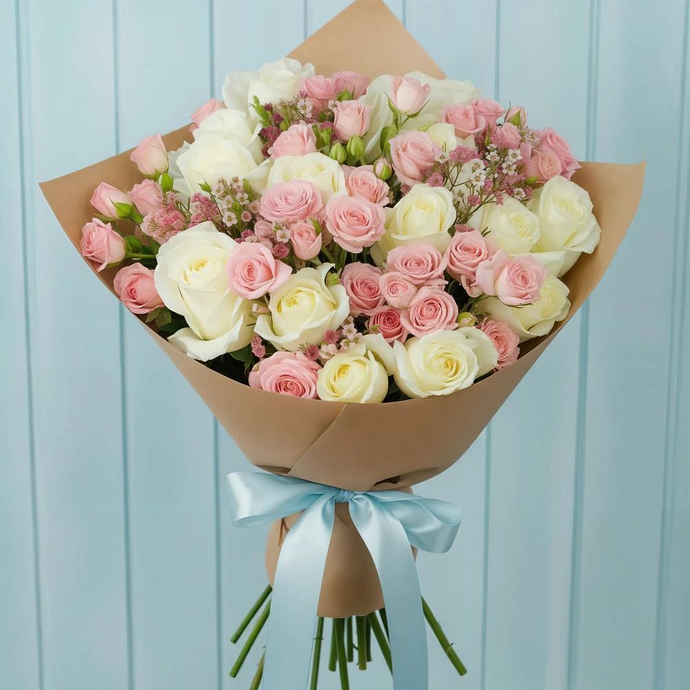 Букет цветов из: Розы в Большеустьикинское