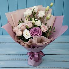Букет цветов из:  Розы и Лизиантусы в Большеустьикинское