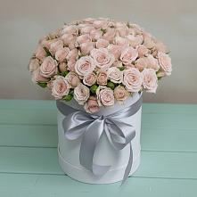 Цветочная композиция из Розы в шляпной коробке в Большеустьикинское