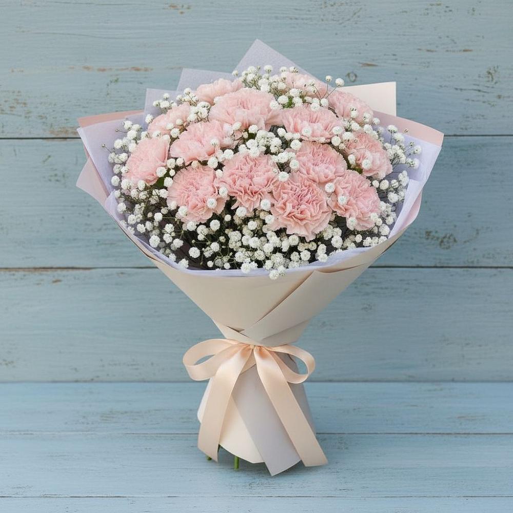 Букет цветов из: Гвоздики в Большеустьикинское