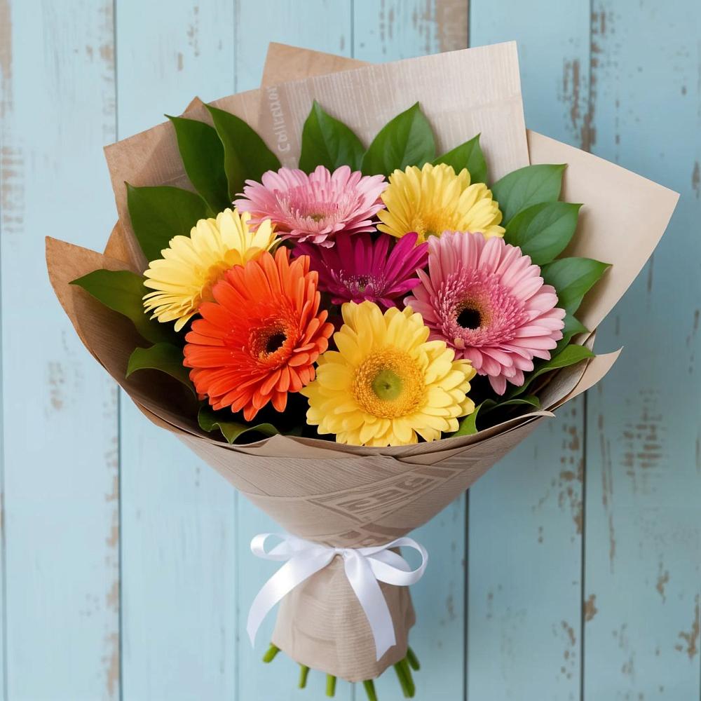 Букет цветов из: Герберы в Большеустьикинское