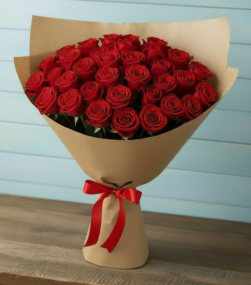 Букет Красные розы Милано в Большеустьикинское
