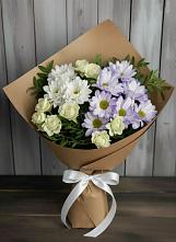 Букет цветов из:  Хризантемы и Розы в Большеустьикинское