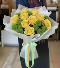 Букет цветов из:  Хризантемы и Розы в Большеустьикинское