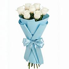 Букет 7 белых роз Проуд в Большеустьикинское