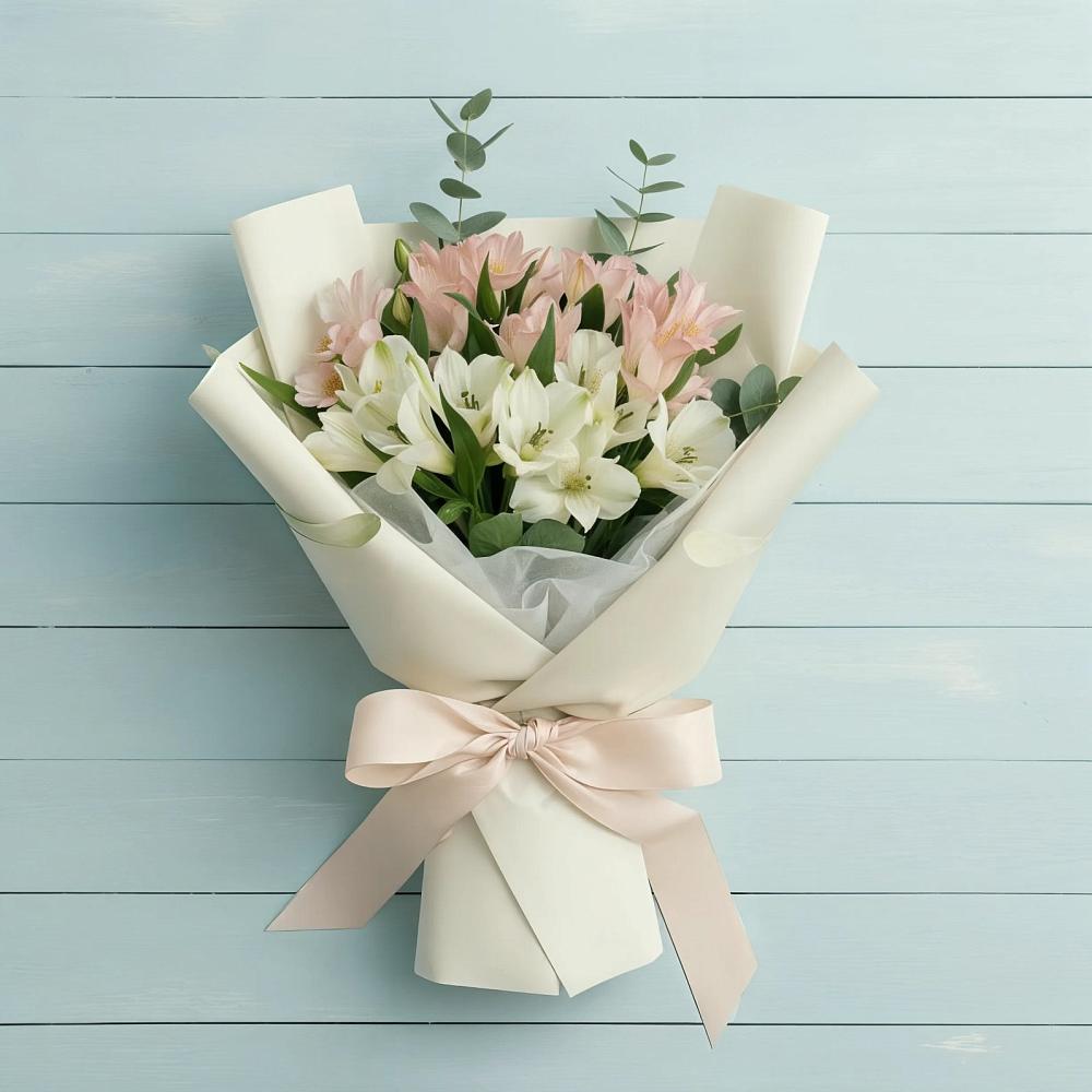 Букет цветов из: Альстромерии в Большеустьикинское