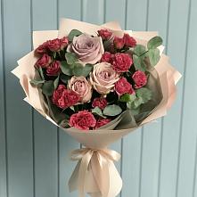 Букет цветов из:  Гвоздики и Розы в Большеустьикинское