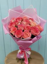 Букет 15 Розовых роз Равель #REPLACE_PRED# Большеустьикинское