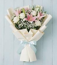 Букет цветов из:  Лилии в Большеустьикинское