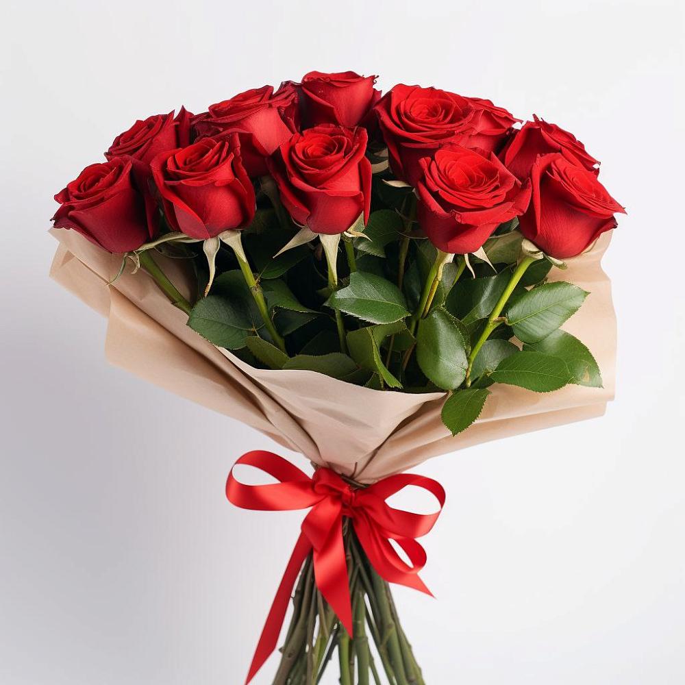 Букет 11 Красных роз Эдлесс Лав в Большеустьикинское