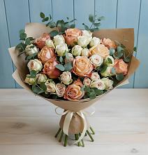 Букет цветов из:  Альстромерии и Розы в Большеустьикинское