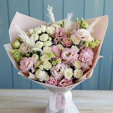 Букет цветов из:  Альстромерии и Розы в Большеустьикинское